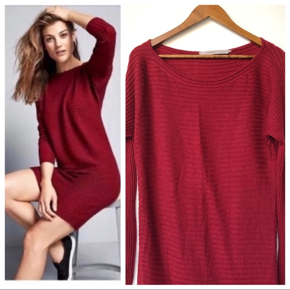 Athleta Dresses & Skirts - Athleta 100% Extra Fine Merino Wool Ribbed Sweater Dr…